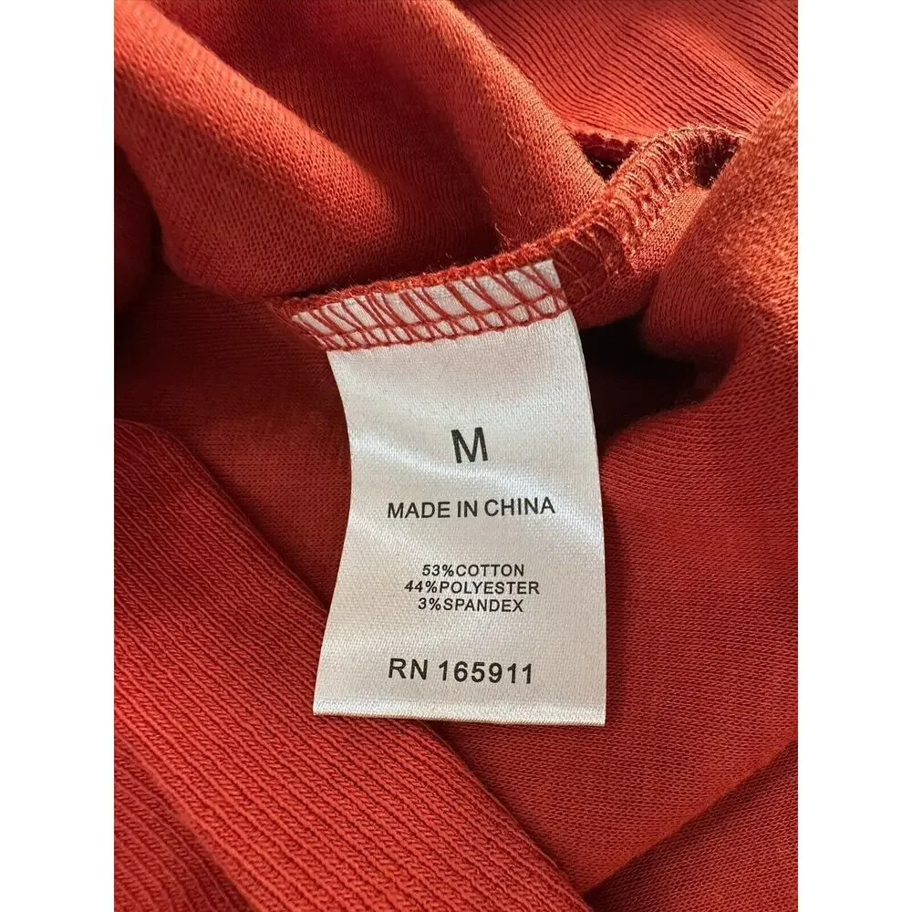 Grace & Karma Women’s Burnt Orange Twisted Front Blouse Size M - Picture 6 of 7